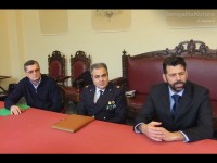 da sx: Simonetti, Montinaro, Mangialardi: annuncio dello sgombero del Navalmeccanico