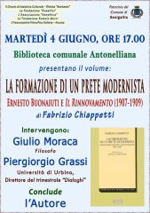 Fabrizio Chiappetti presenta "La formazione di un prete modernista. Ernesto Buonaiuti e il rinnovamento (1907-1909)