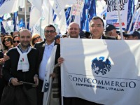La manifestazione a Roma di Confcommercio del 18 febbraio 2014