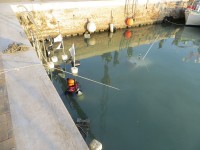 Il natante affondato al porto di Senigallia