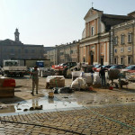 I lavori in piazza Garibaldi, a Senigallia