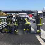 Auto a fuoco, incendio sull'autostrada A14 tra Senigallia e Marotta