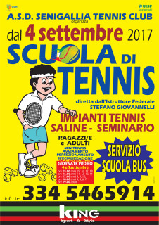 Scuola Tennis 2017/18 organizzata dal Senigallia Tennis Club