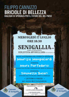 Presentazione a Senigallia di "Briciole di Bellezza. Dialoghi di speranza per il futuro del Bel Paese" di Filippo Cannizzo - locandina