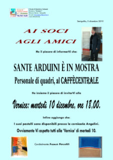 Sante Arduini in mostra al Caffè Centrale di Senigallia - locandina