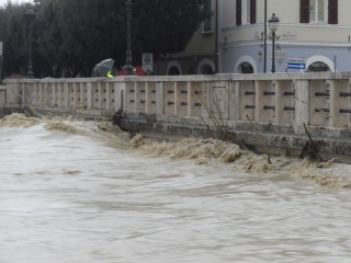 Il fiume Misa in piena - alluvione del marzo 2011
