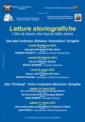 Locandina delle "Letture Storiografiche"