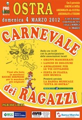 Locandina del Carnevale dei Ragazzi di Ostra del 4 marzo 2012