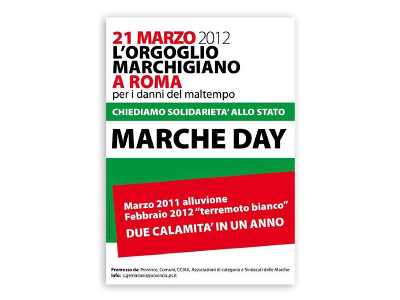Locandina manifestazione a Roma "Marche Day"