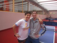 Sabrina Moretti col giovane pongista Nicola Falappa
