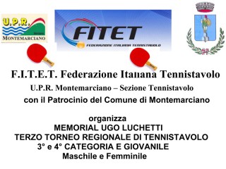 Locandina Torneo Regionale di tennistavolo