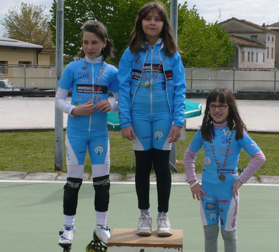 Gaia Girolimetti, Asia Luciani e Federica Grilli sul podio