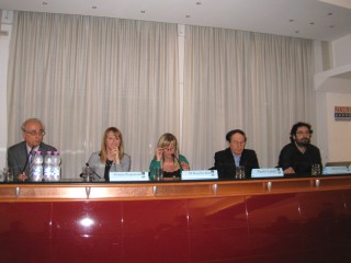 Presentazione di "fosforo: scuole" a Senigallia. Da sinistra: Franco Marini, Gianna Prapotnich, Maria Rosella Bitti, Paolo Lanari, Mattia Crivellini
