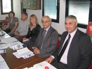 Presentazione del convegno del Rotary Club di Senigallia. Da sinistra: Biondi, Pagliari, Prapotnich, Marini, Campanile
