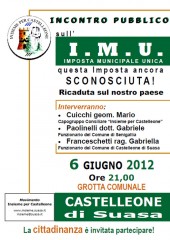 Locandina incontro sull'IMU promosso da Insieme per Castelleone