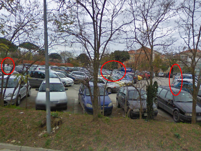 Abusivi al parcheggio dell'ospedale di Senigallia, strada del Camposanto Vecchio