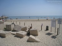 Il tratto di spiaggia che va dal molo di levante ai bagni Bora Bora