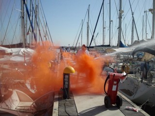 Esercitazione anticendio al porto di Senigallia