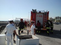 Esercitazione anticendio al porto di Senigallia