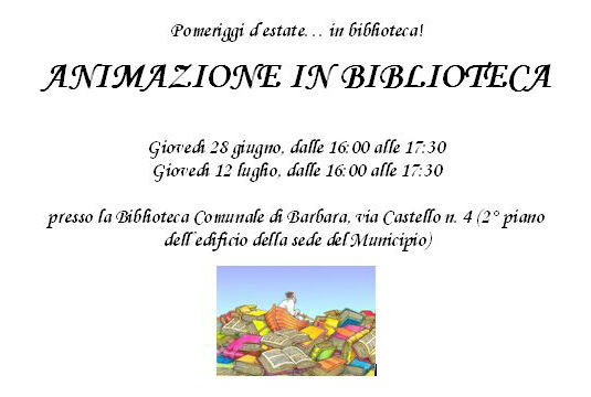 Animazione estiva in biblioteca a Barbara