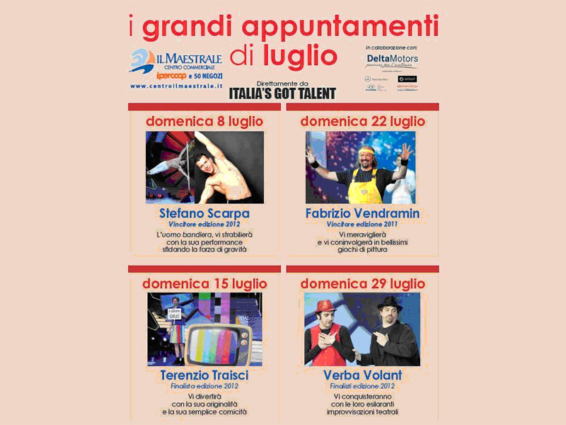 Locandine eventi a "Il Maestrale" di Senigallia