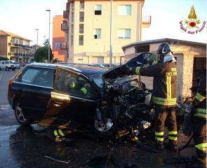 La macchina che ha centrato il dissuasore