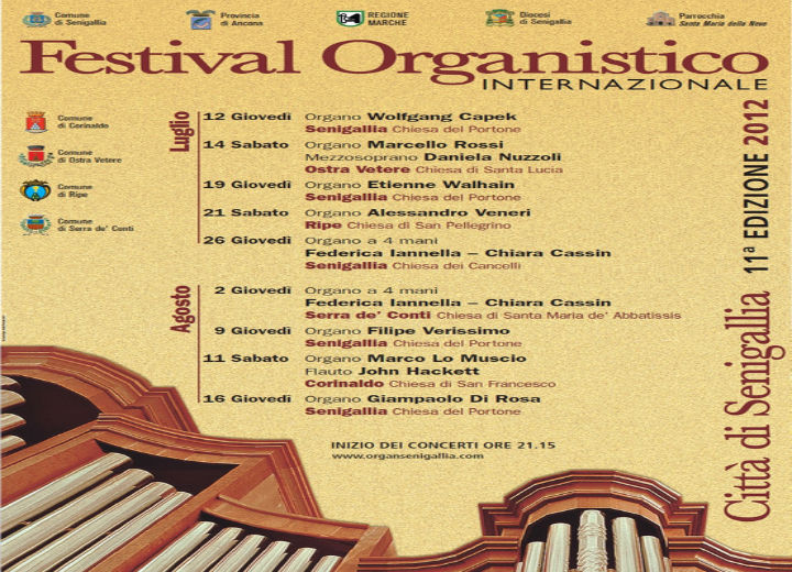 Il programma del Festival organistico 2012