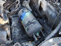 La bombola che si trovava a bordo dell'auto