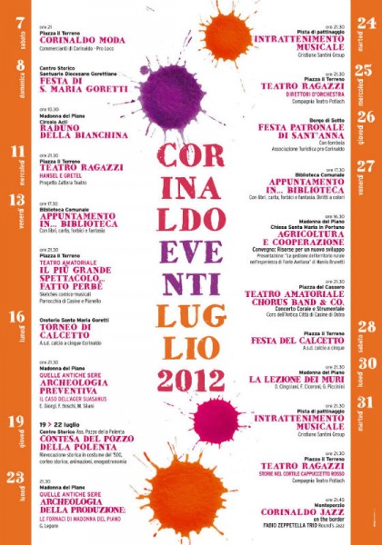 Il programma di luglio per l'estate 2012 a Corinaldo