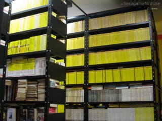 La collezione di libri nella famosa "Camera Gialla" della Fondazione Rosellini