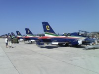 Le Frecce Tricolori all'aeroporto di Falconara