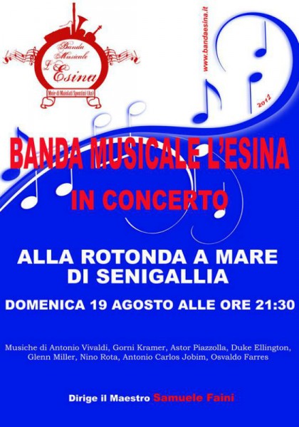 Concerto della Banda Musicale L'Esina alla Rotonda a Mare il 19 agosto