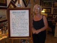 Brunella Romyo nel suo studio d'arte in via Cavour a Senigallia