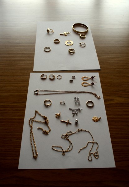 I gioielli sequestrati dalla Polizia