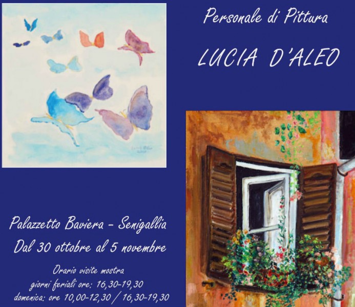 Mostra di Lucia D'Aleo a Palazzetto Baviera dal 30 ottobre al 5 novembre