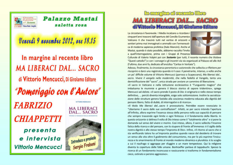 Manifesto dell'incontro con Vittorio Mencucci