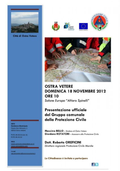 Locandina formazione gruppo protezione civile Ostra Vetere