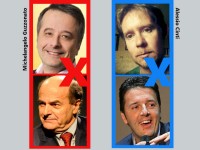 Pierluigi Bersani, Matteo Renzi e i loro sostenitori senigalliesi, Michelangelo Guzzonato ed Alessio Cinti