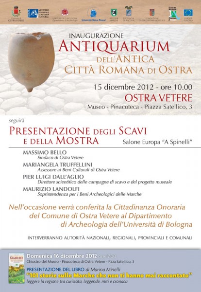 Volantino per l'inaugurazione del museo-antiquarium