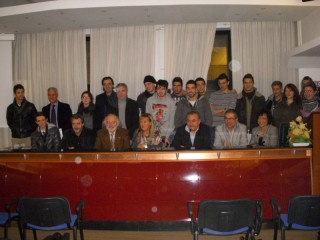 Alcuni degli studenti e degli insegnanti del Panzini presenti al Salone del Gusto di Torino