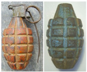Granate risalenti alla seconda guerra mondiale