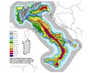 La mappa della pericolosità sismica italiana realizzata dall'Ingv