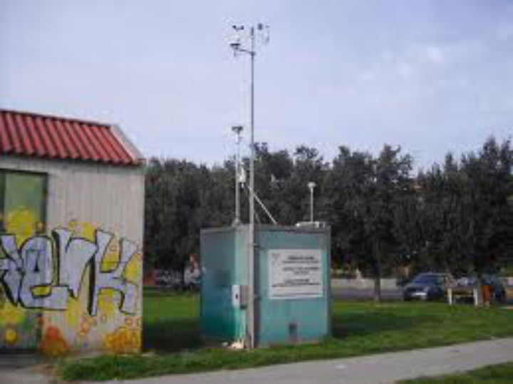 La centralina per il monitoraggio dell'aria presso nei pressi del Parco della Pace