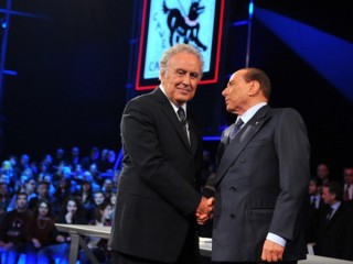 Michele Santoro e Silvio Berlusconi a "Servizio Pubblico" su La7