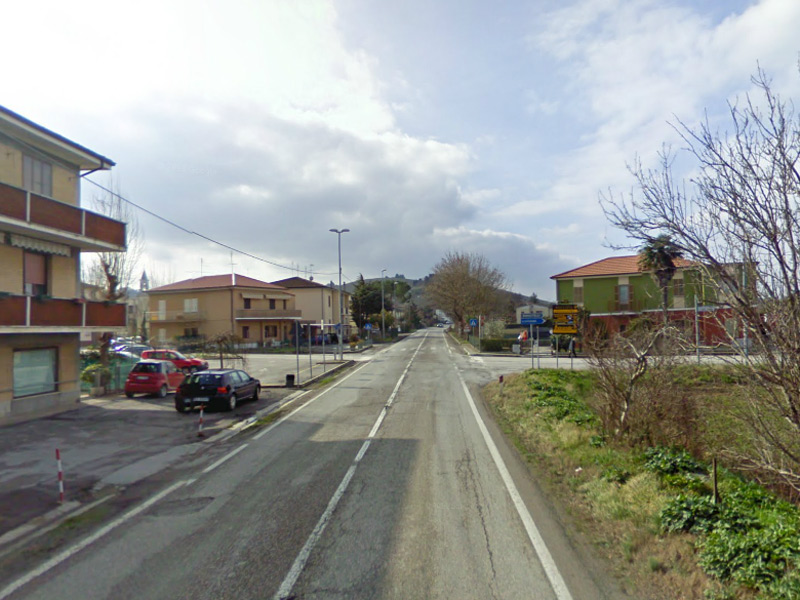 L'incrocio al Vallone di Senigallia tra la provinciale Arceviese e strada della Chiusa