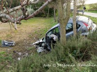 Incidente a Pianello di Ostra, lungo la SP Arceviese. Foto di Stefania Ronchini