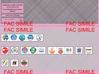La scheda di votazione per la Camera dei Deputati - fac simile
