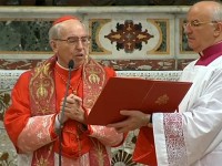 Conclave 2013: il cardinale Angelo Sodano alla messa pro eligendo pontefice