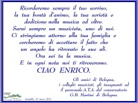 Manifesto funebre per Enrico Landi dagli amici del conservatorio Martini di Bologna
