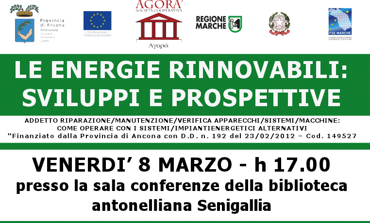 Incontro sulle energie rinnovabili organizzato dalla Cooperativa Agorà (8 marzo 2013)